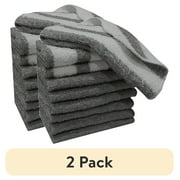 (2 pack) Mainstays 9-Piece Solid/Stripe Kitchen Dishcloth Set, Grey