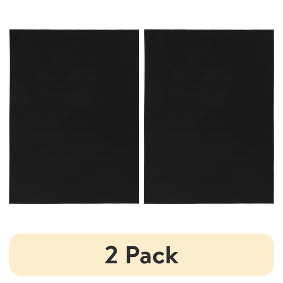 (2 pack) Mainstays 90"x118" Titan Solid Black Durable Indoor Utility Area Rug