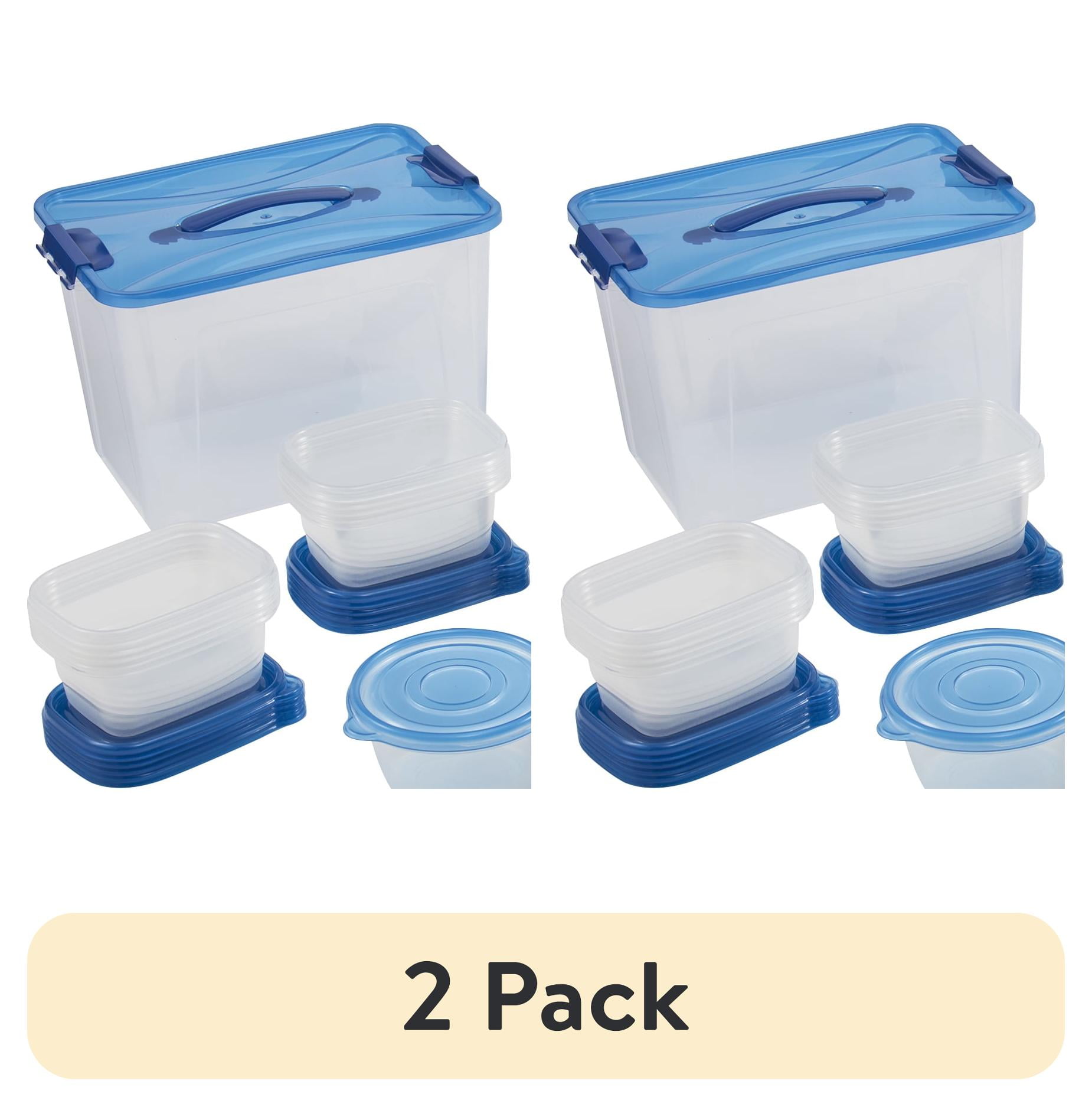 2 pack) Mainstays Semi Durable 92pc Plastic Food Storage Container