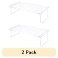thumbnail image 1 of (2 pack) Mainstays Metal Wire Stacking Shelf Organizer for Kitchen Cabinet and Pantry Storage, 22" x 10" x 7", White, 1 of 11
