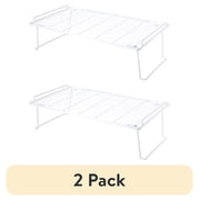 (2 pack) Mainstays Metal Wire Stacking Shelf Organizer for Kitchen Cabinet and Pantry Storage, 22" x 10" x 7", White