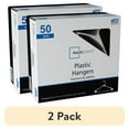 thumbnail image 1 of (2 pack) Mainstays Lightweight & Durable Plastic Clothes Hangers, White, 50-Count, 1 of 6