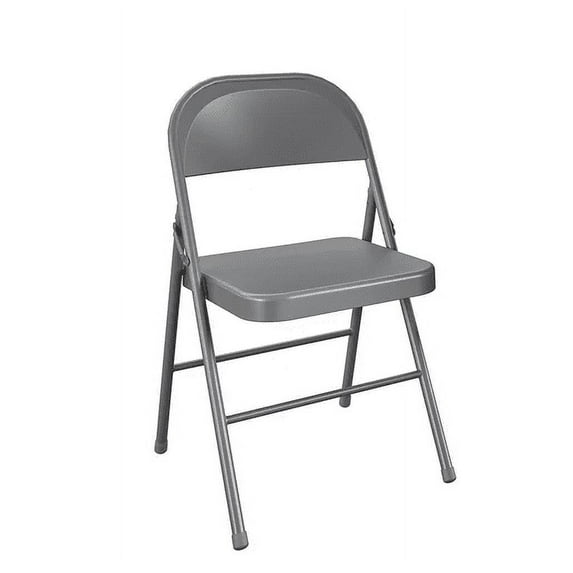 (2 pack) Mainstays All-Steel Metal Folding Chair, Gray