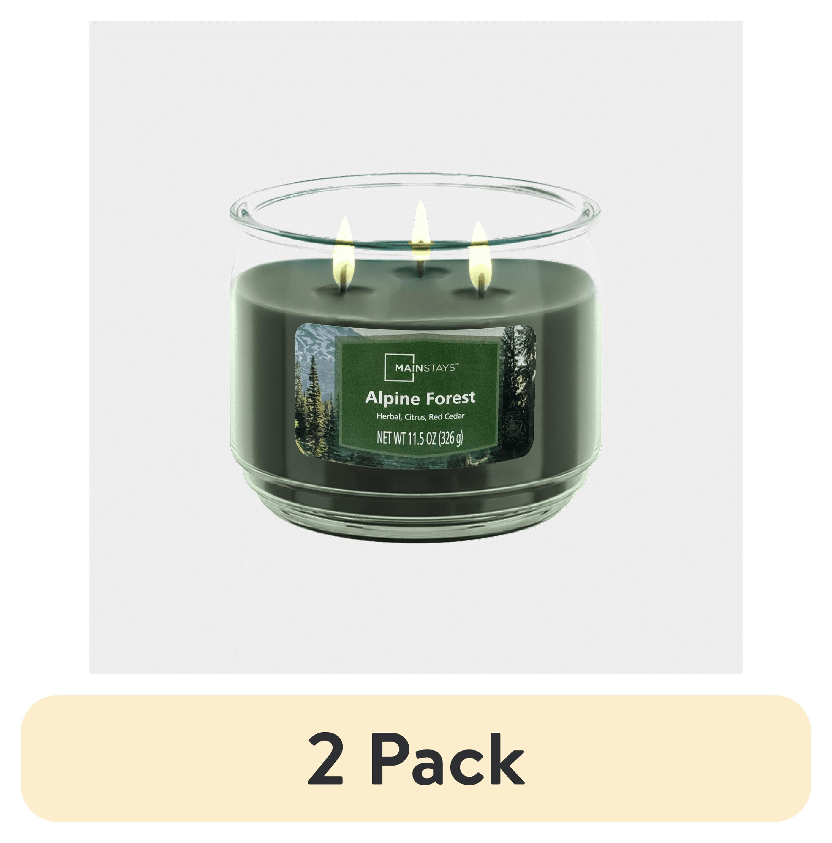 (2 pack) Mainstays 3-Wick Scented Glass Jar Candle, Alpine Forest, 11.5 oz