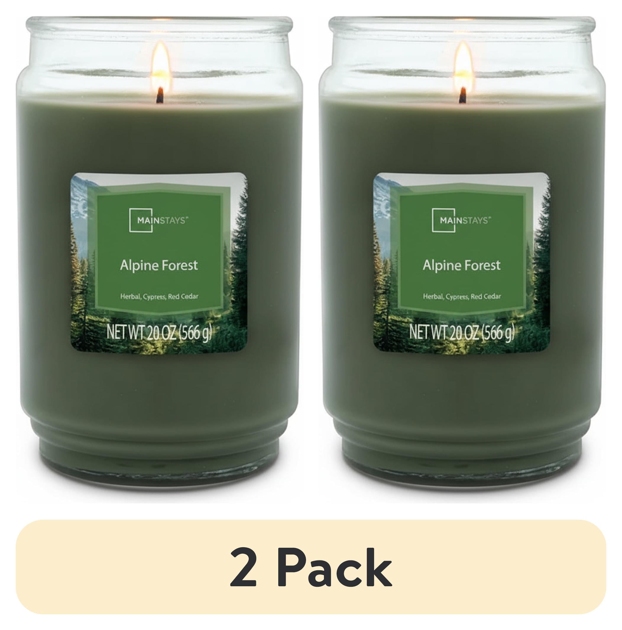 (2 pack) Mainstays Alpine Forest Single-Wick Scented Glass Jar Candle, 20 oz
