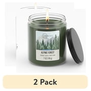 (2 pack) Mainstays Single-Wick Twist Glass Jar Scented Candle, Alpine Forest, 7oz.