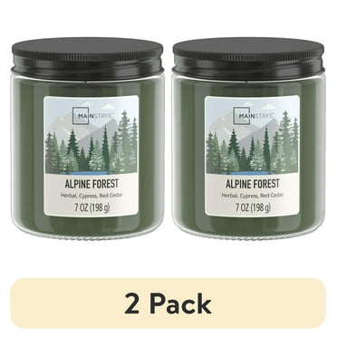 (2 pack) Mainstays Alpine Forest Scented Single-Wick Glass Jar Candle with Twist Lid, 7oz