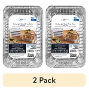 (2 pack) Mainstays 8.69" x 6.18" Aluminum Meal Prep Pans with Folded Lids, 5 Count
