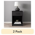 thumbnail interactive-video image 1 of (2 pack) Mainstays Ardent Nightstand with 1 Drawer, Black, 1 of 19