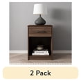 thumbnail image 1 of (2 pack) Mainstays Ardent Nightstand with 1 Drawer, Dark Walnut, 1 of 18