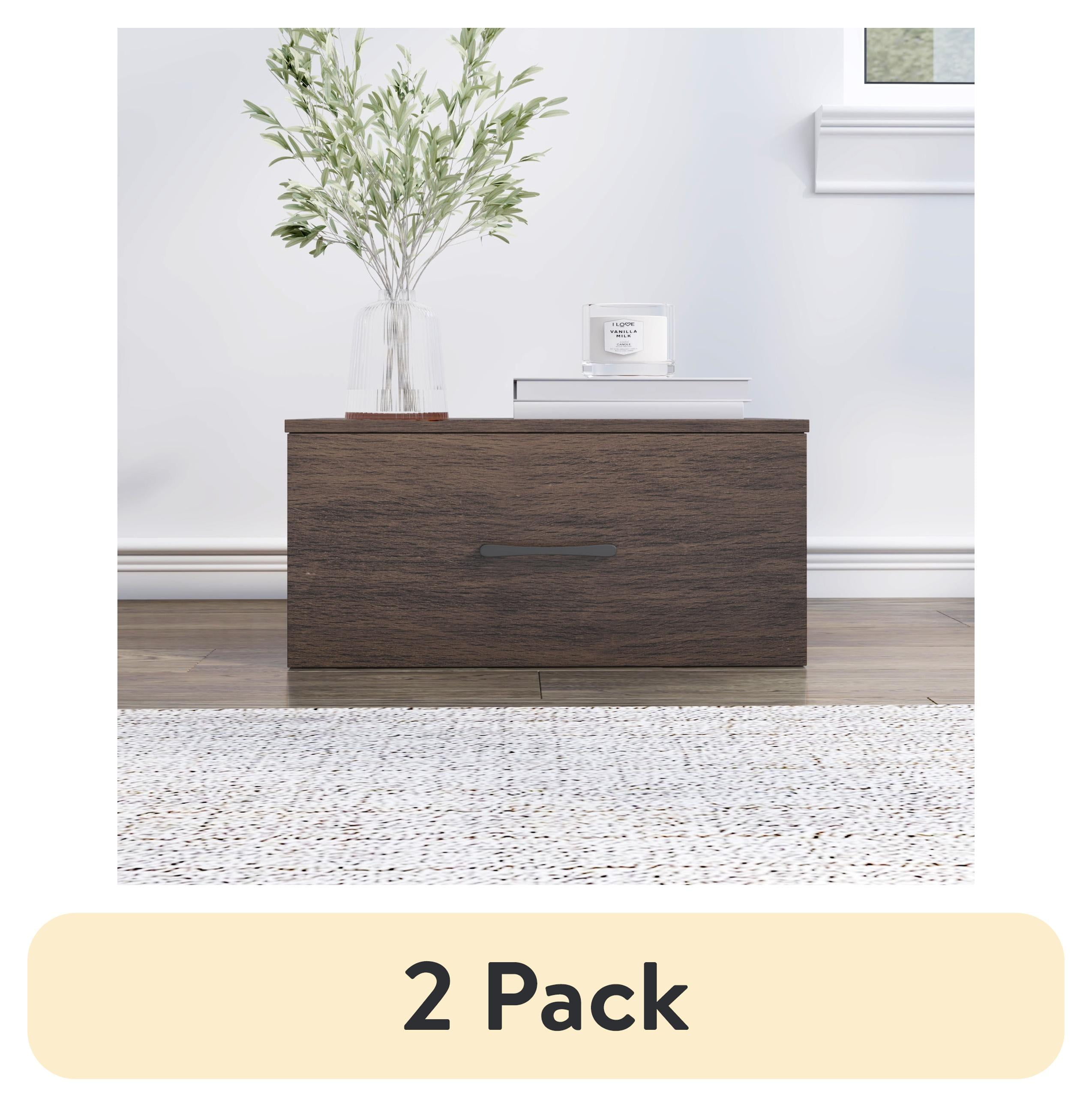 (2 pack) Mainstays Ardent One Drawer Modular Storage System, Walnut
