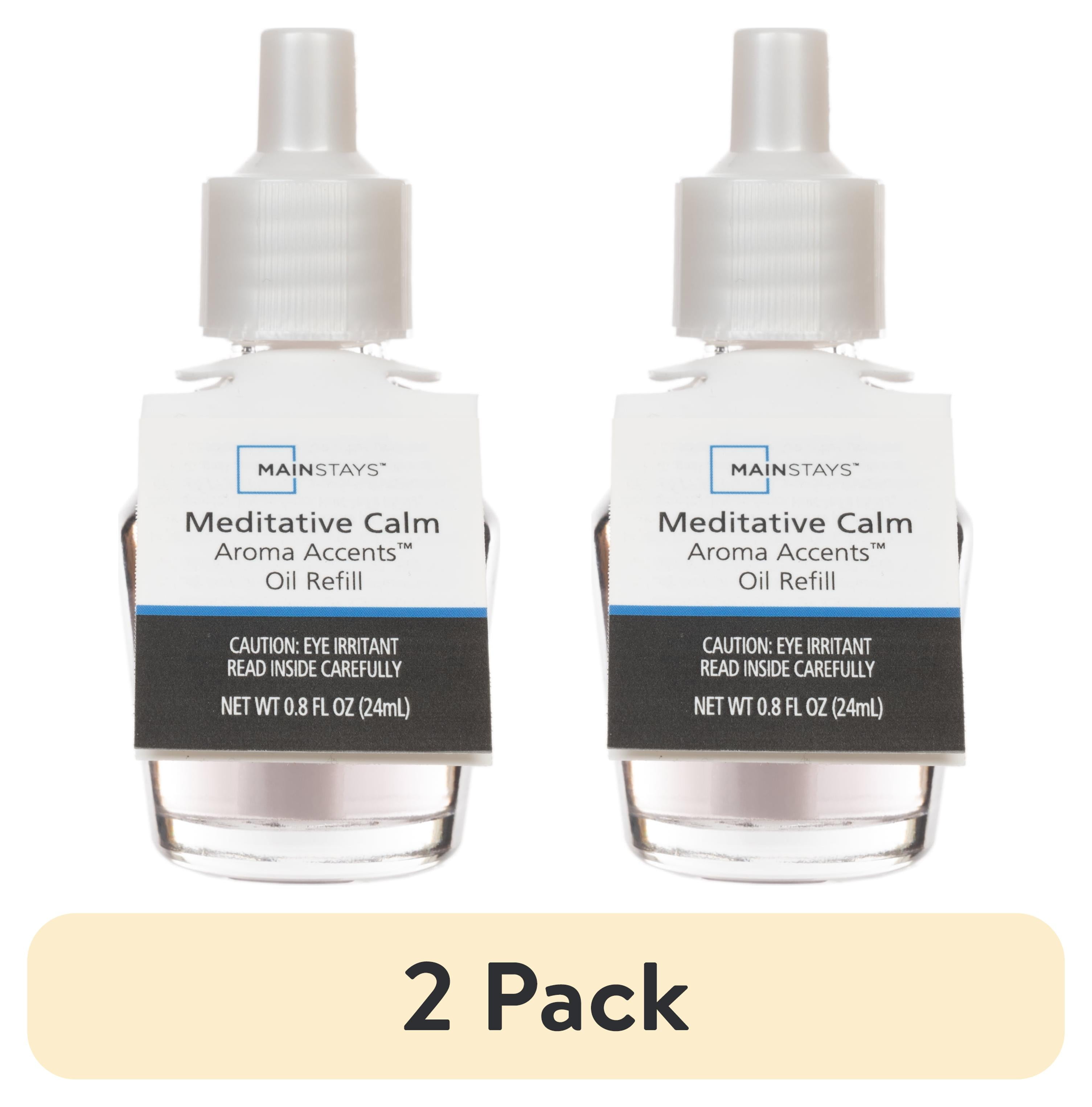 (2 pack) Mainstays Aroma Accents Oil Refill 24 mL, Meditative Calm