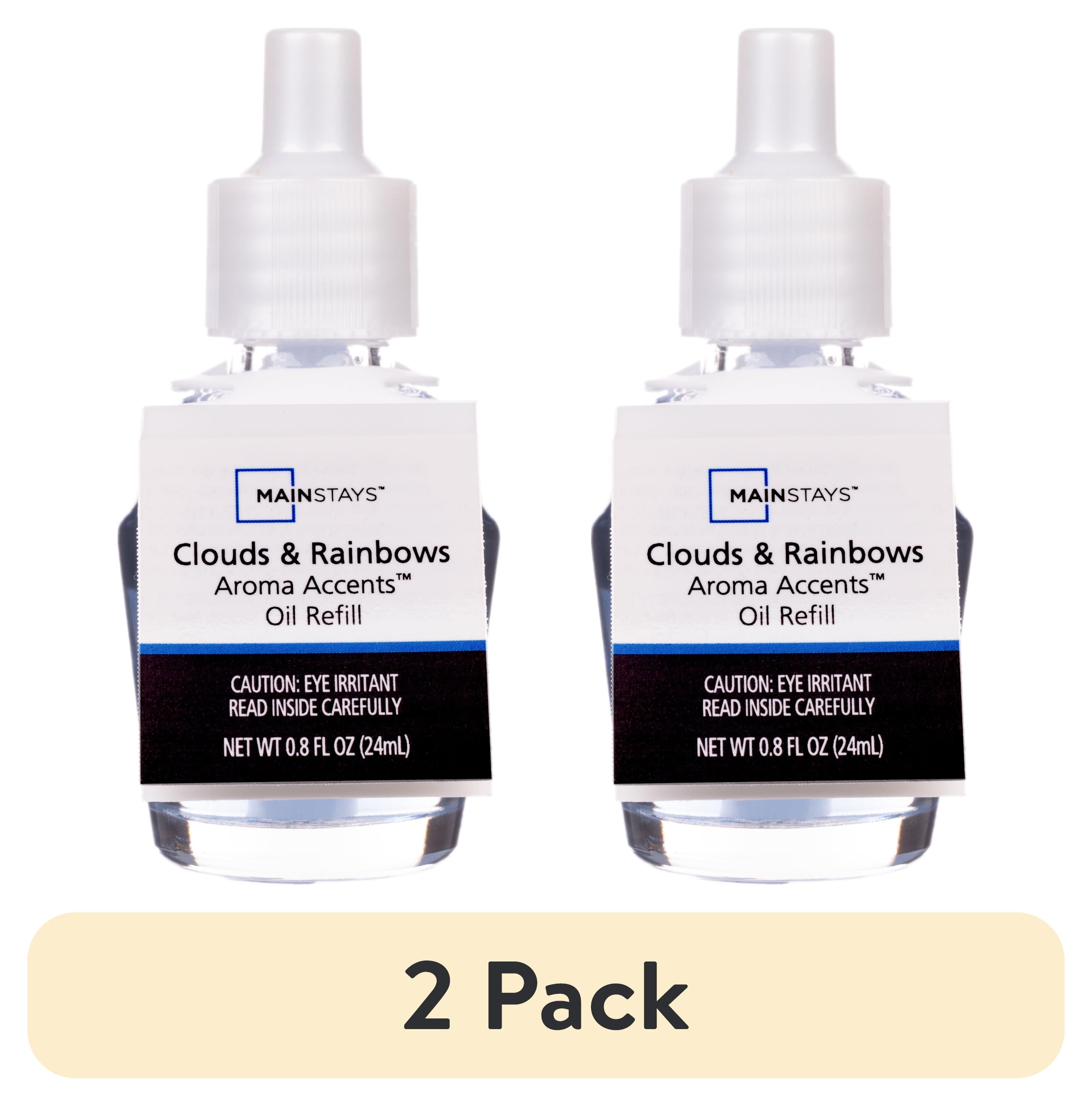 (2 pack) Mainstays Aroma Accents Oil Refill 24mL, Clouds & Rainbows