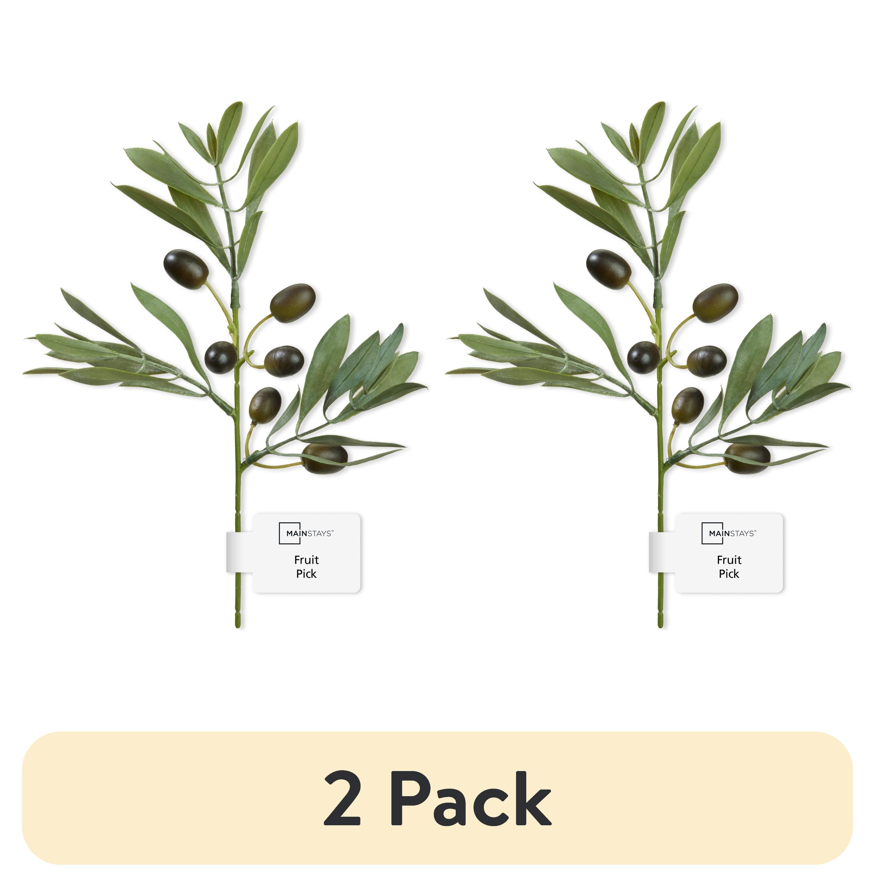 (2 pack) Mainstays Artificial Green Olive Mini Fruit Pick 6 inch x 8.7 inch