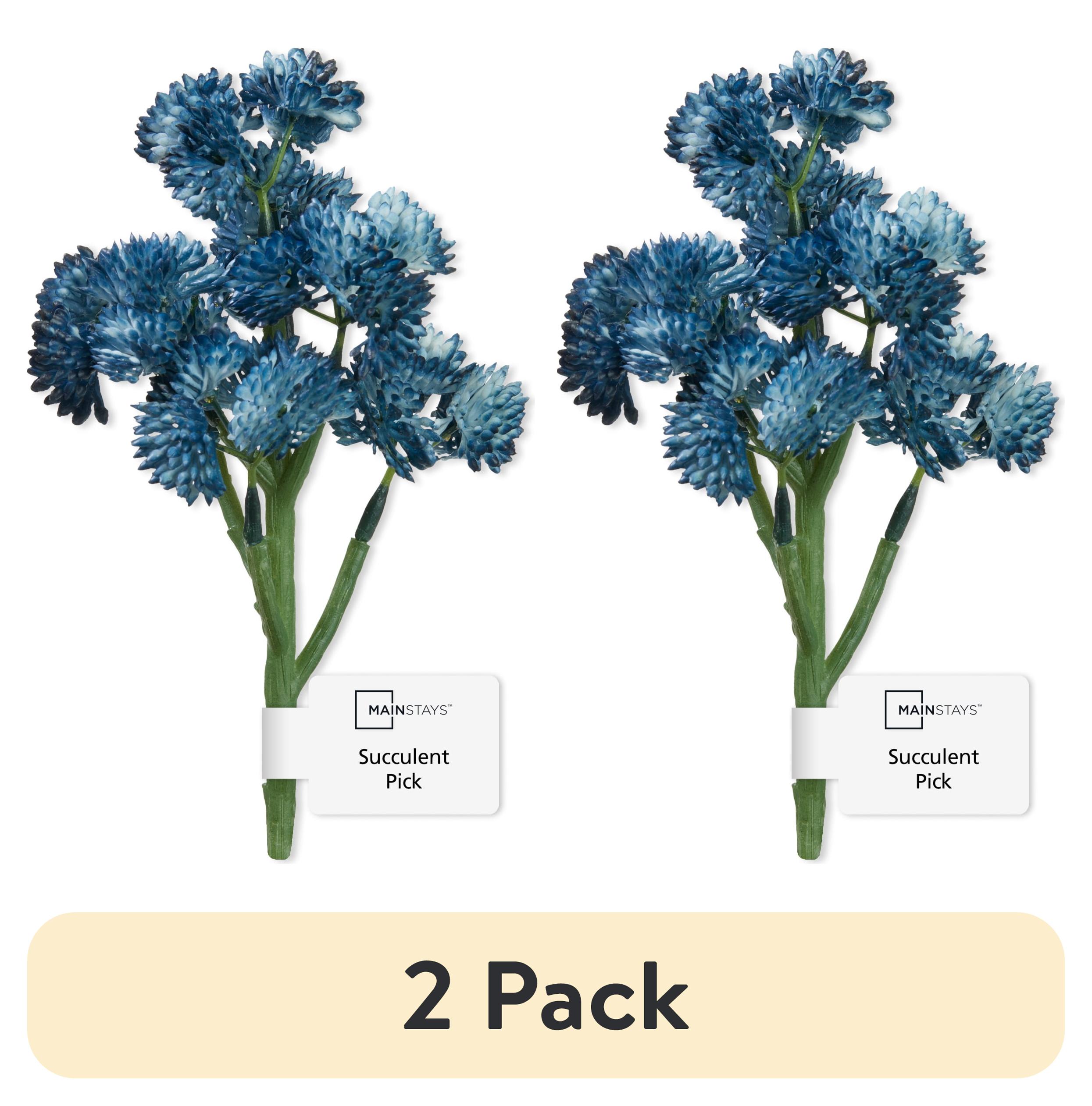 (2 pack) Mainstays Artificial Succulent Blue Sedum Pick, 3.4" x 7.4"