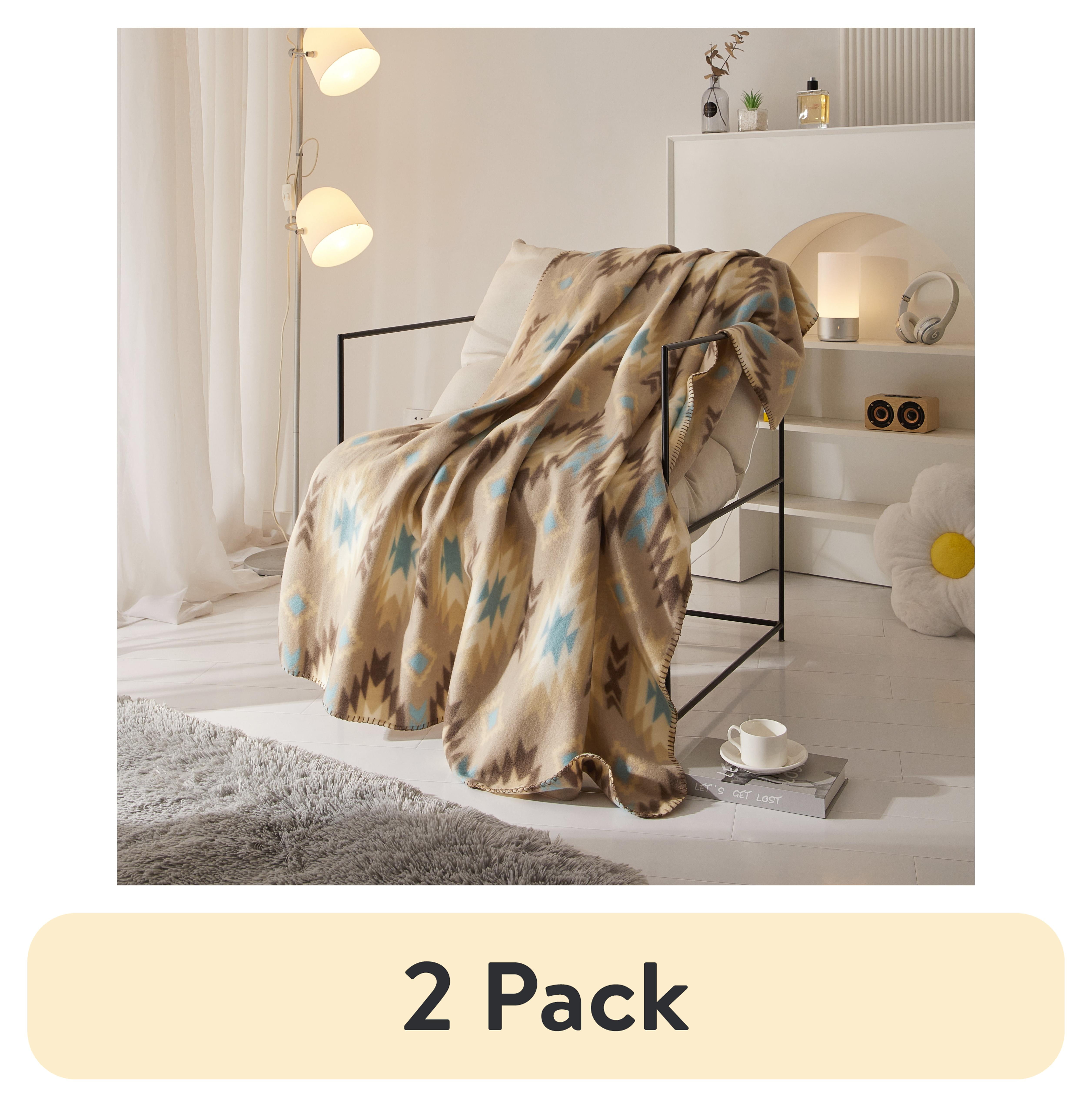Mainstays Aztec Fleece Throw Blanket 50x60 Plush Warm Cozy Versatile 2 ...