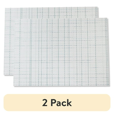 (2 pack) Mainstays Baar Plaid Woven Vinyl Table Placemat Silver 13" x 18"