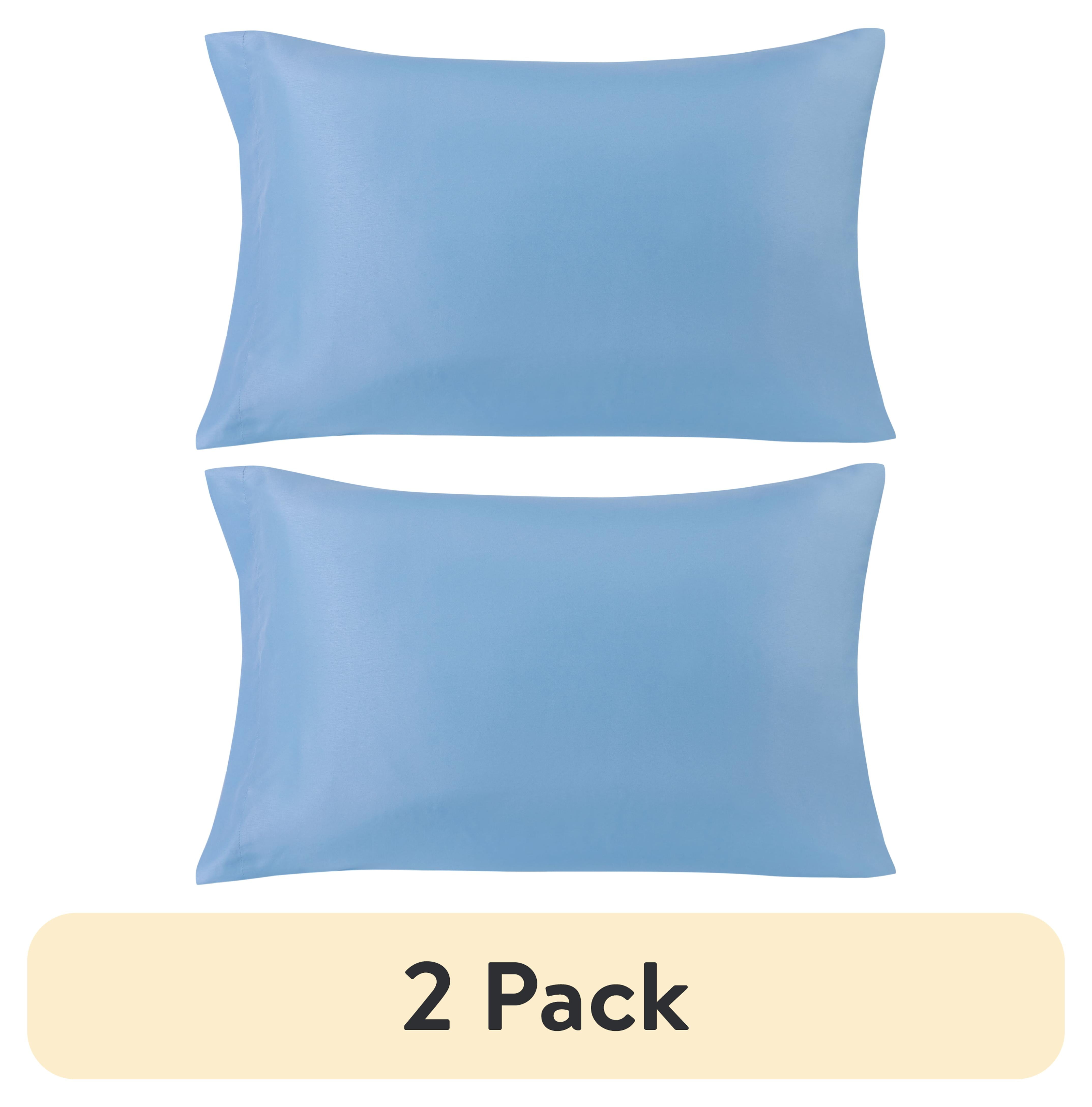 (2 pack) Mainstays Basic Value Microfiber Pillowcase, Light Blue, Standard, 1 Piece