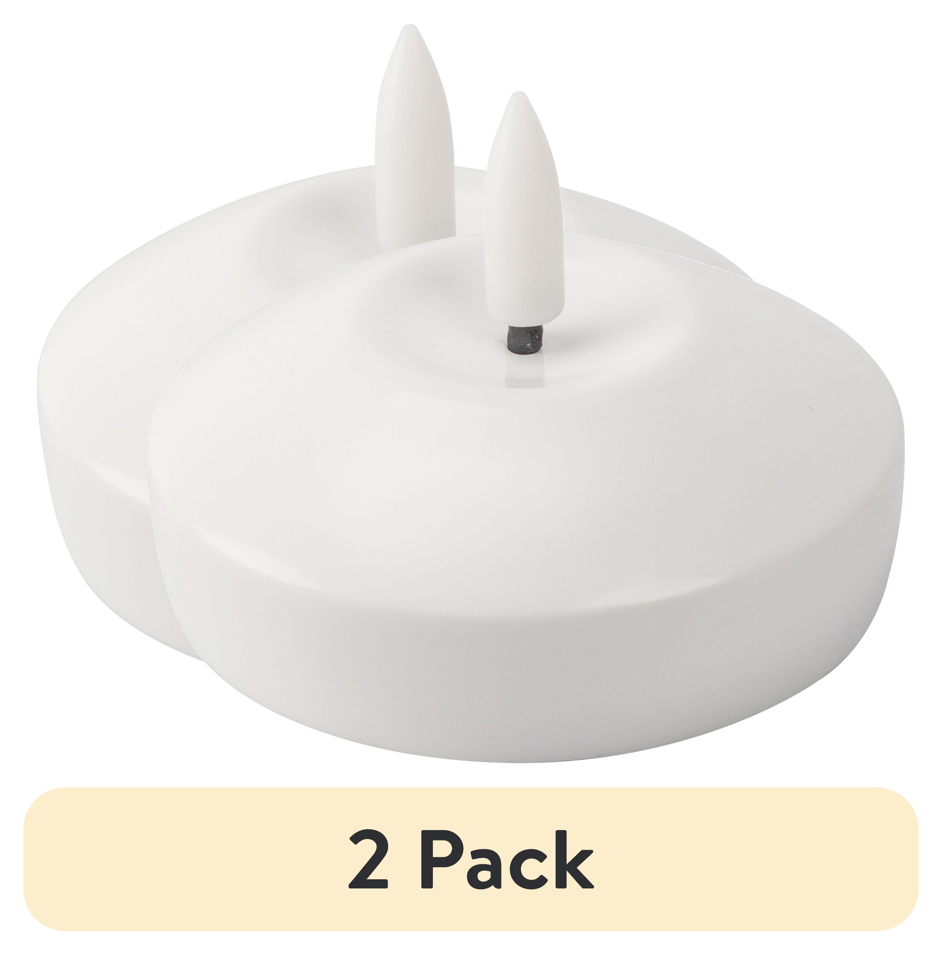 (2 pack) Mainstays Battery Operated 3 inch White Floating Faux Candle Light 3PK with Remote Control