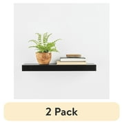 2 pack Mainstays Black 18 Wood Floating Shelf