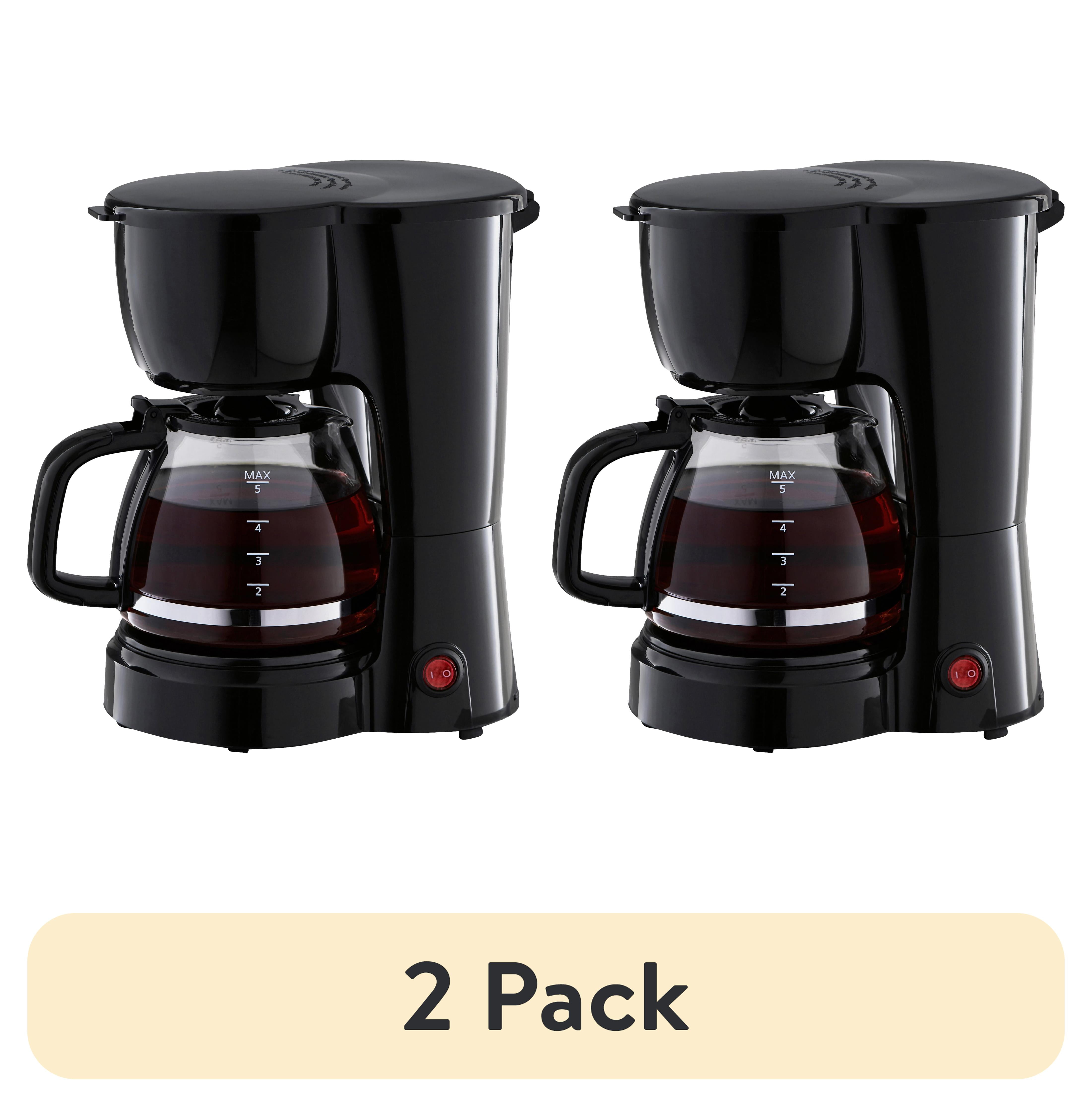 (2 pack) Mainstays 5-Cup Drip Coffee Maker Black, New - Walmart.com