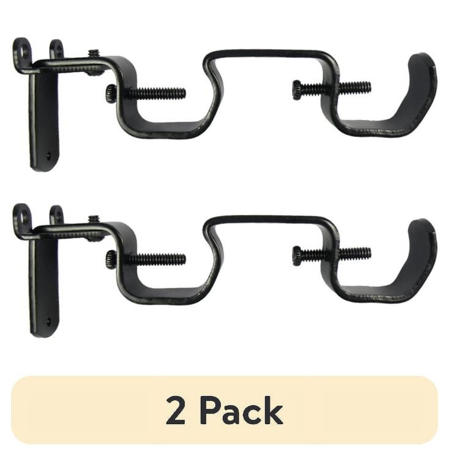 (2 pack) Mainstays 2 Double Rod Converter Brackets, Black