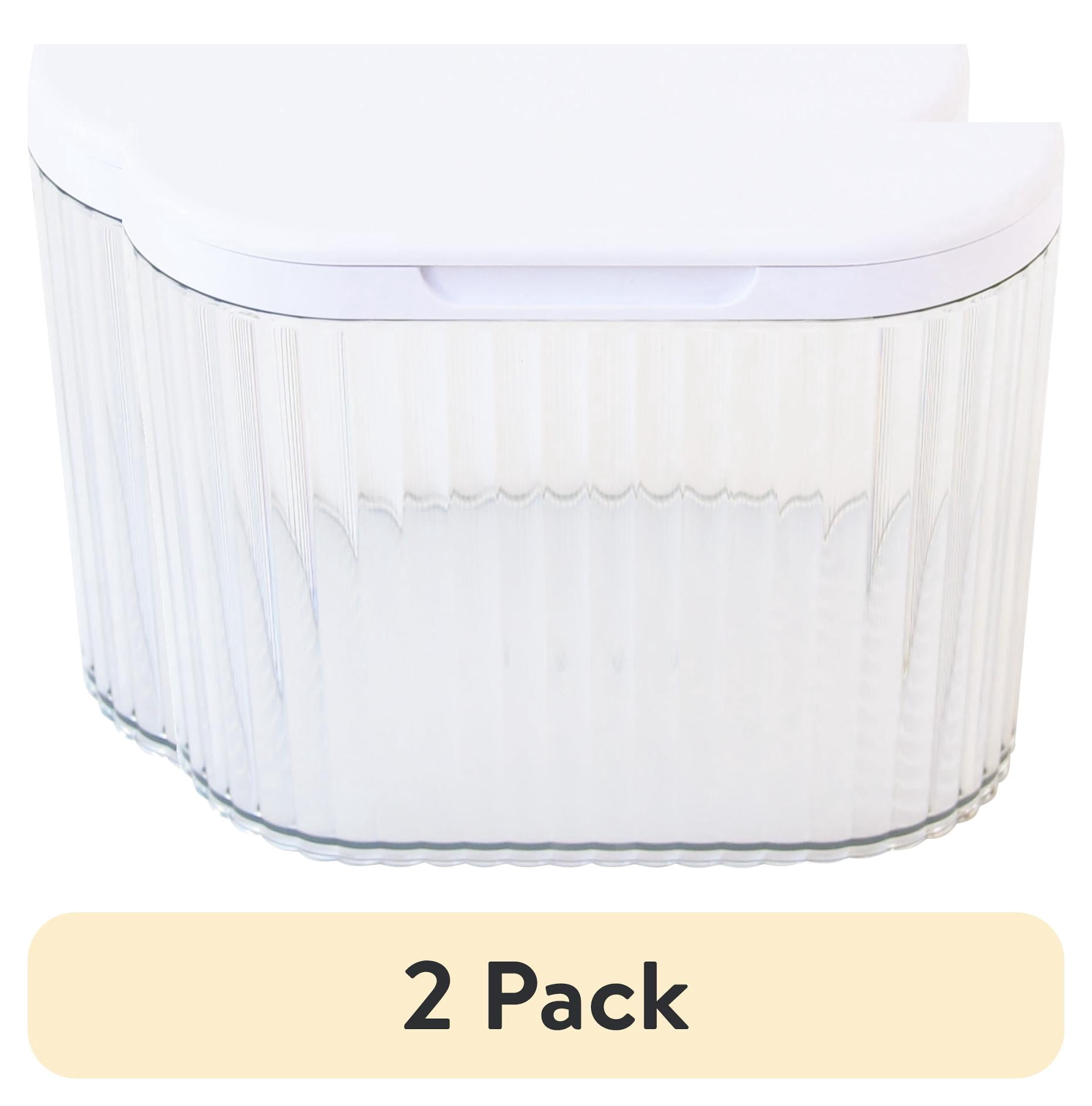 (2 pack) Mainstays Black Plastic Laundry Accessory Bin with Lid
