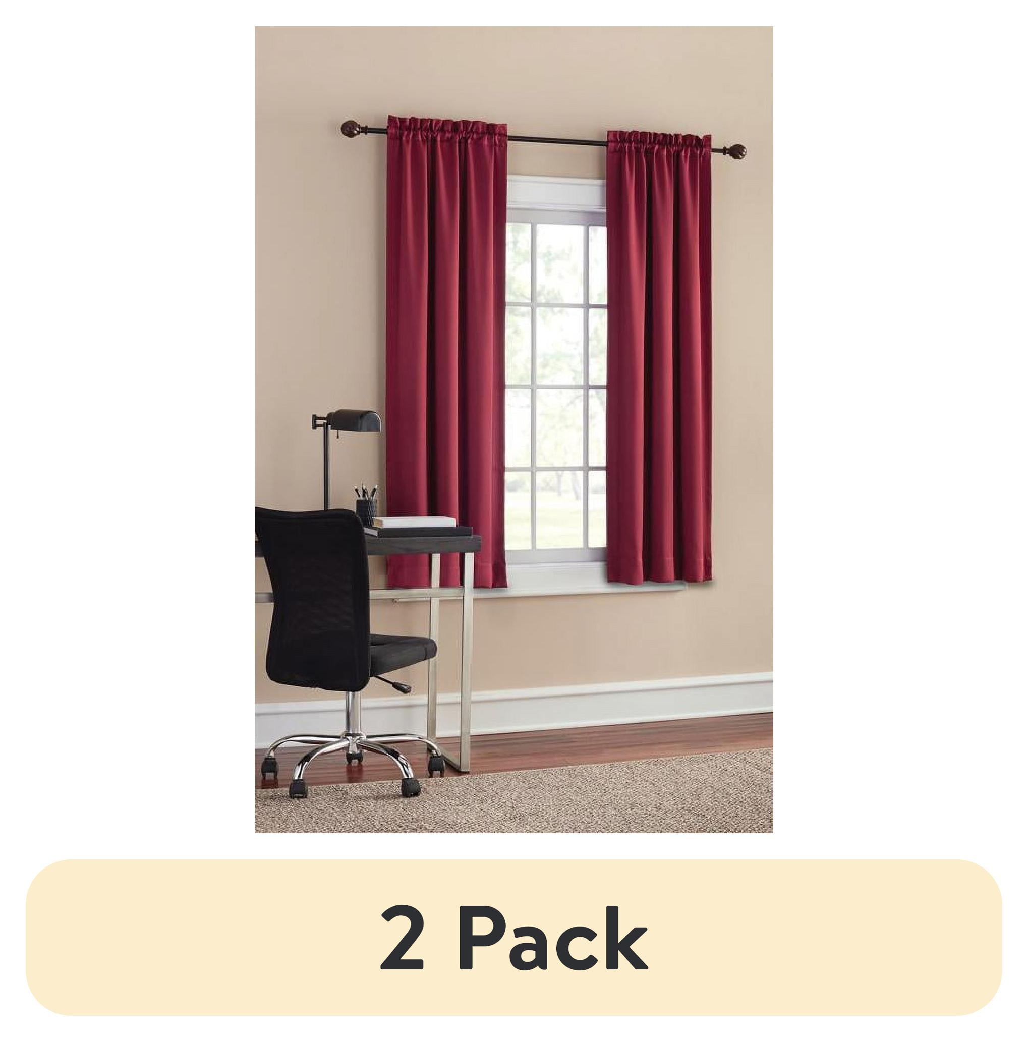 (2 pack) Mainstays Blackout Curtain Panel Pair, Set of 2, Brick Red, 30"W x 63"L