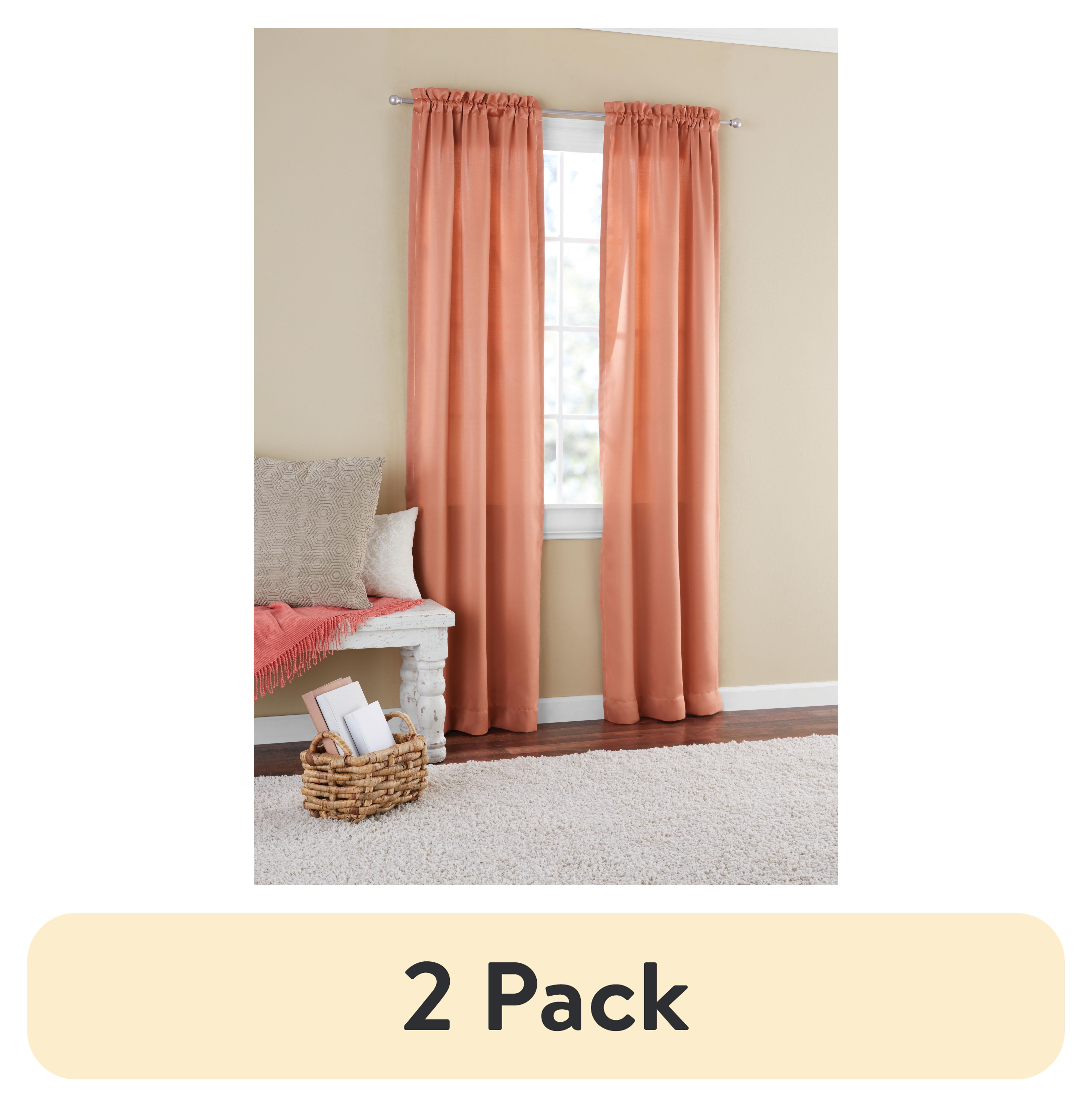 (2 pack) Mainstays Room Darkening Rod Pocket Curtain Panel Pair, Set of 2, Terracotta, 30 in W x 84 in L