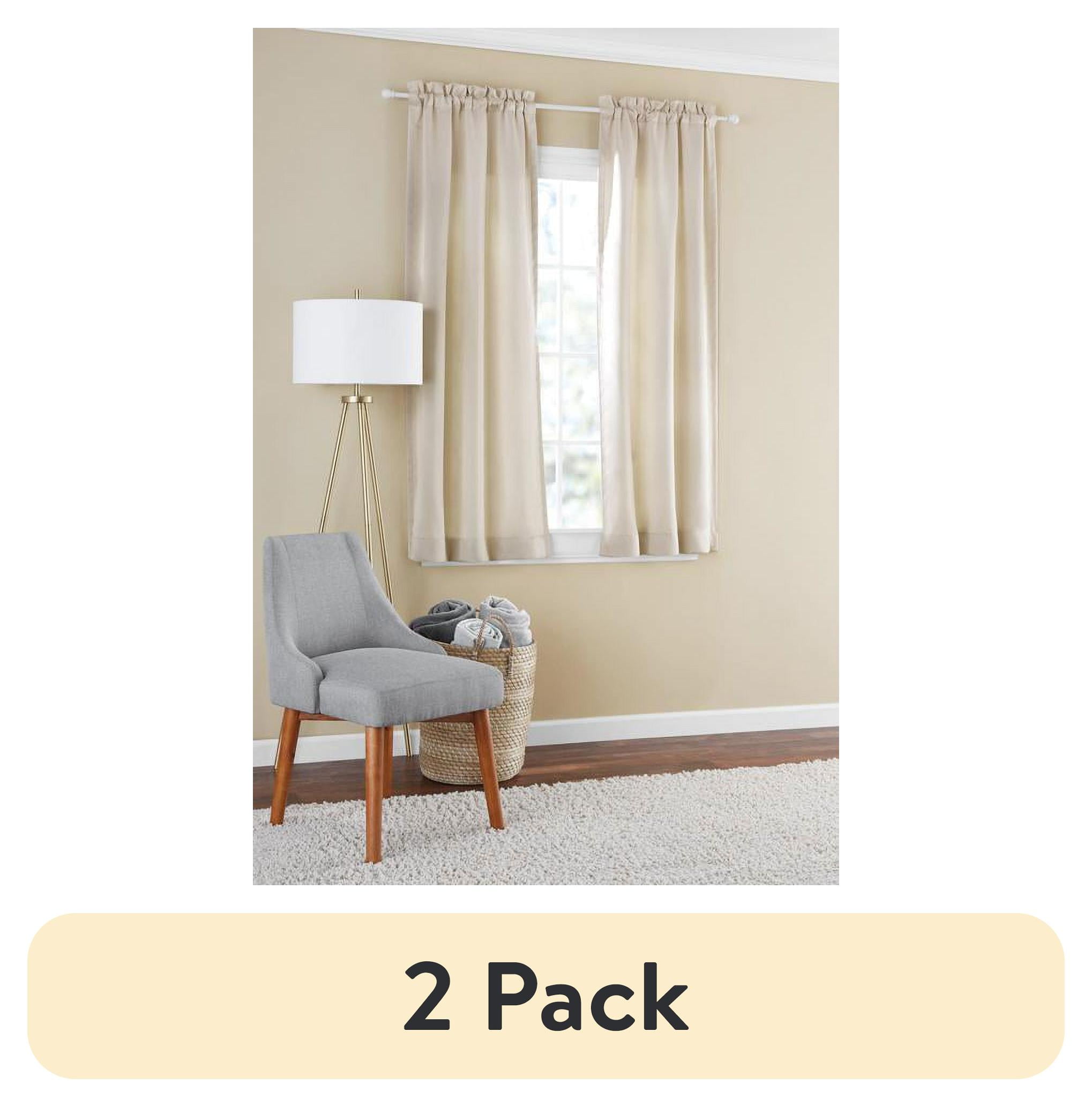 (2 pack) Mainstays Blackout Curtain Panel Pair, Set of 2, Beige, 30"W x 63"L
