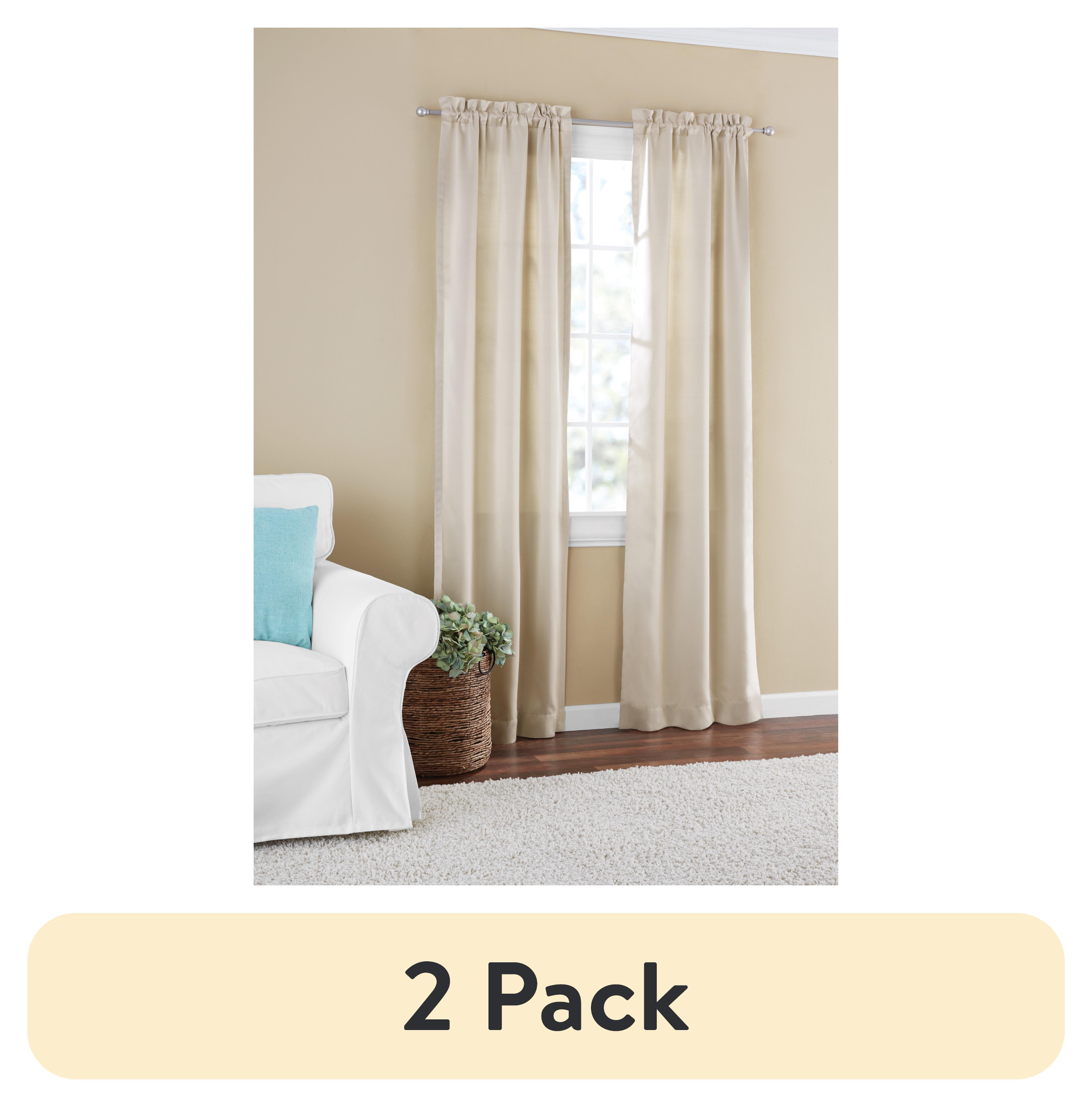 (2 pack) Mainstays Blackout Curtain Panel Pair, Set of 2, Beige, 30"W x 84"L