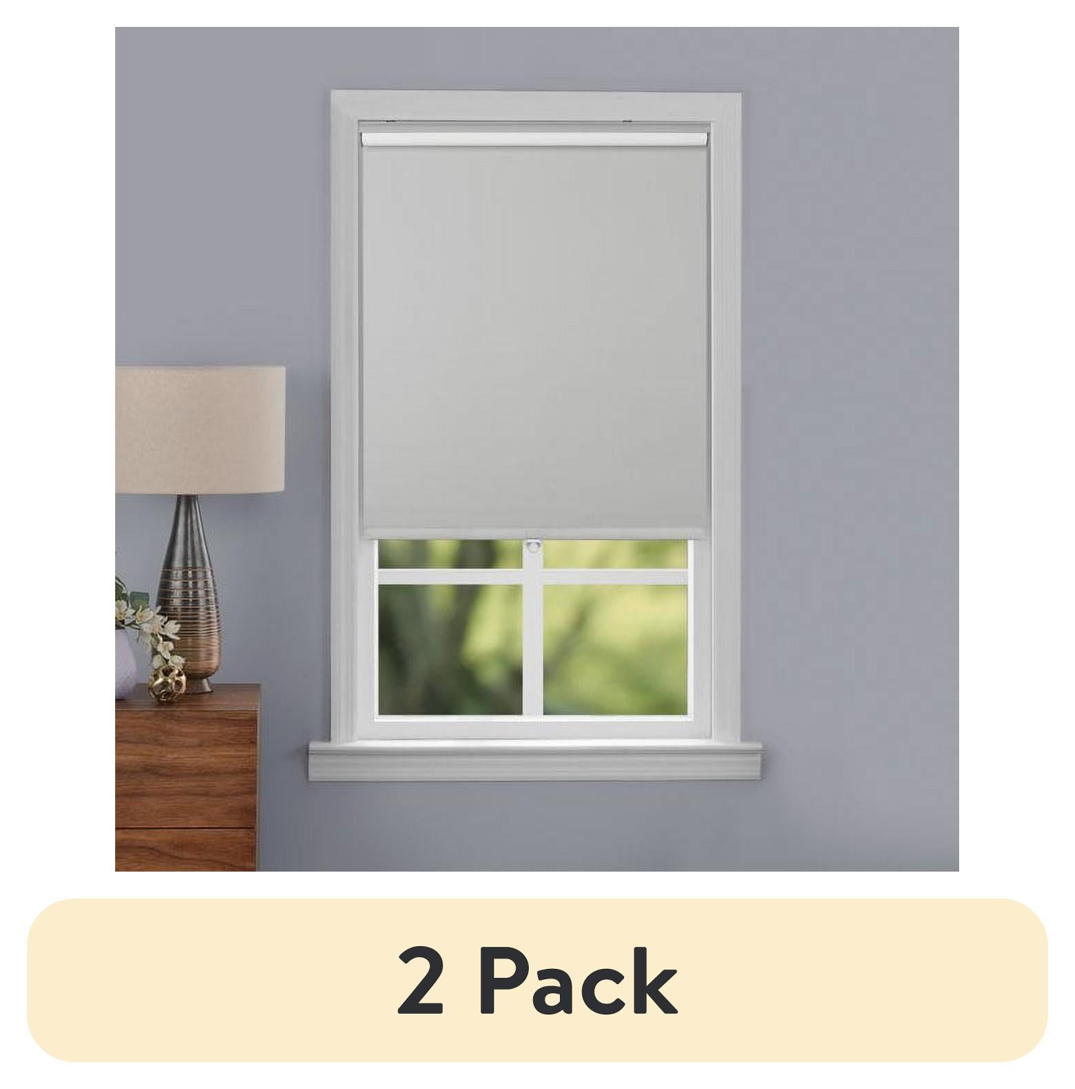 (2 pack) Mainstays Blackout Slow Release Roller Shade, 1-Piece, Grey, 31" W x 72" L