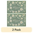 thumbnail interactive-video image 1 of (2 pack) Mainstays Blessed Indoor Kitchen Rug - 20" x 30" - 65% Polypropylene/ 35% Polyester - Green, 1 of 10
