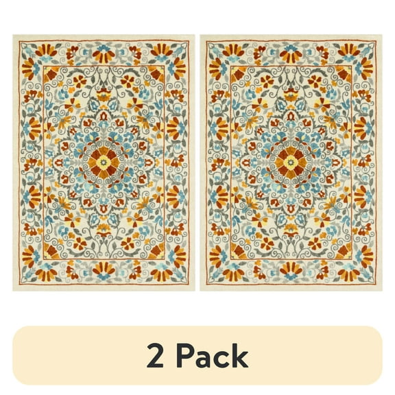 (2 pack) Mainstays Bright Persian Medallion Multicolor Indoor Area Rug, 5'x7'