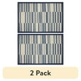 thumbnail interactive-video image 1 of (2 pack) Mainstays Broken Stripe Kitchen Rug - 20" x 30" - 80% Polypropylene/ 20% Polyester - Tonal Blue, 1 of 9