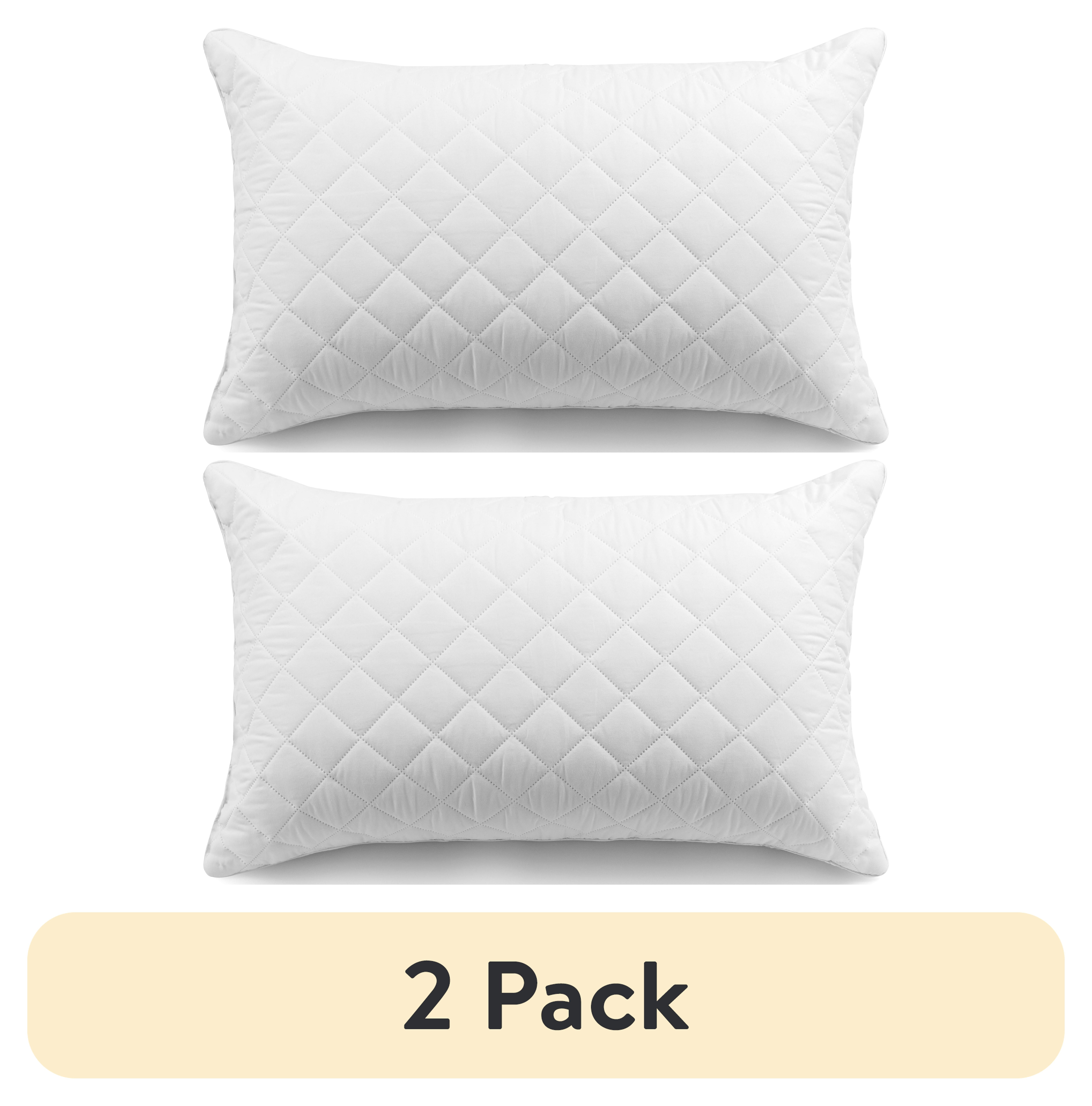(2 pack) Mainstays Brushed Microfiber Foam Cluster King Bed Pillow - Antimicrobial