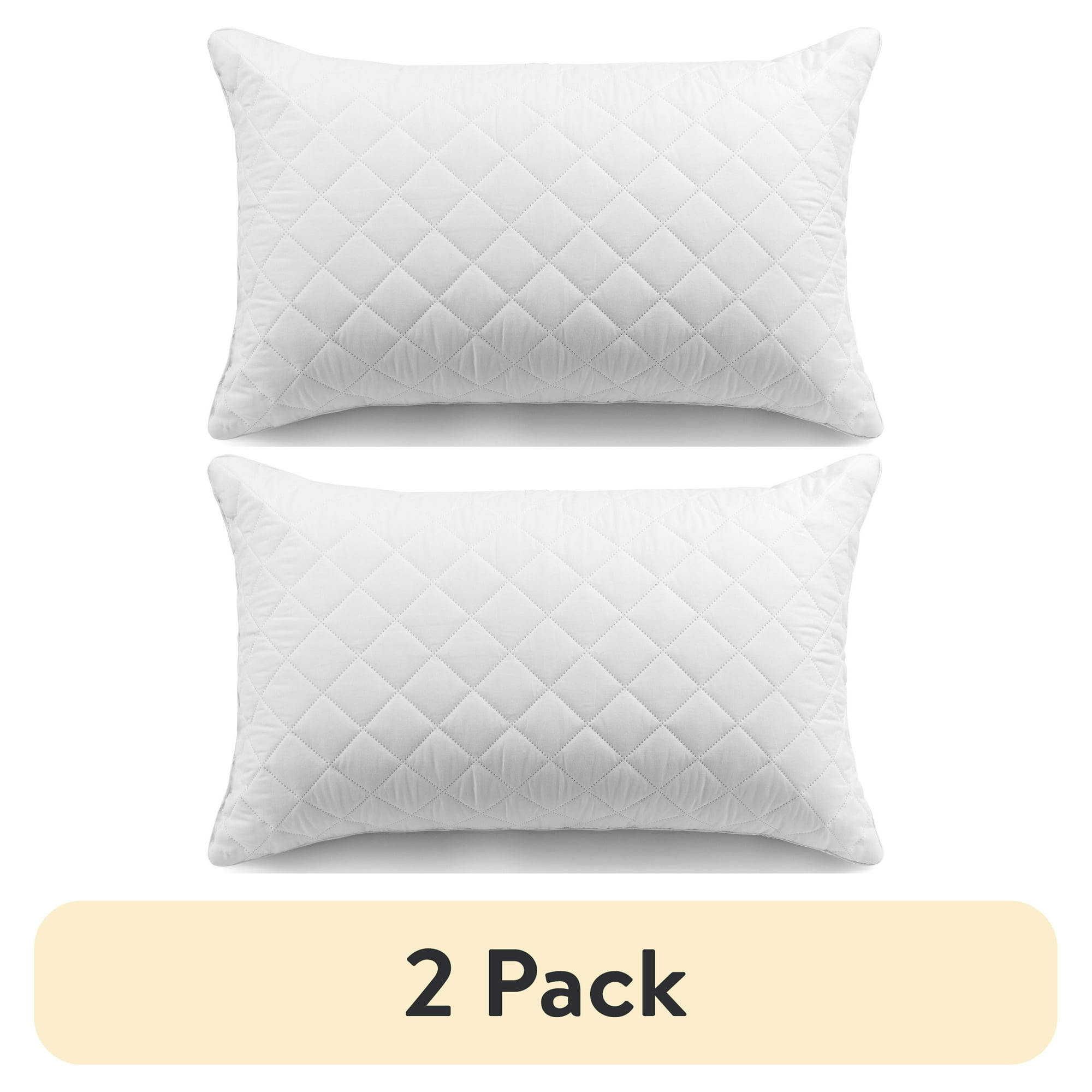 (2 pack) Mainstays Brushed Microfiber Foam Cluster King Bed Pillow - Antimicrobial