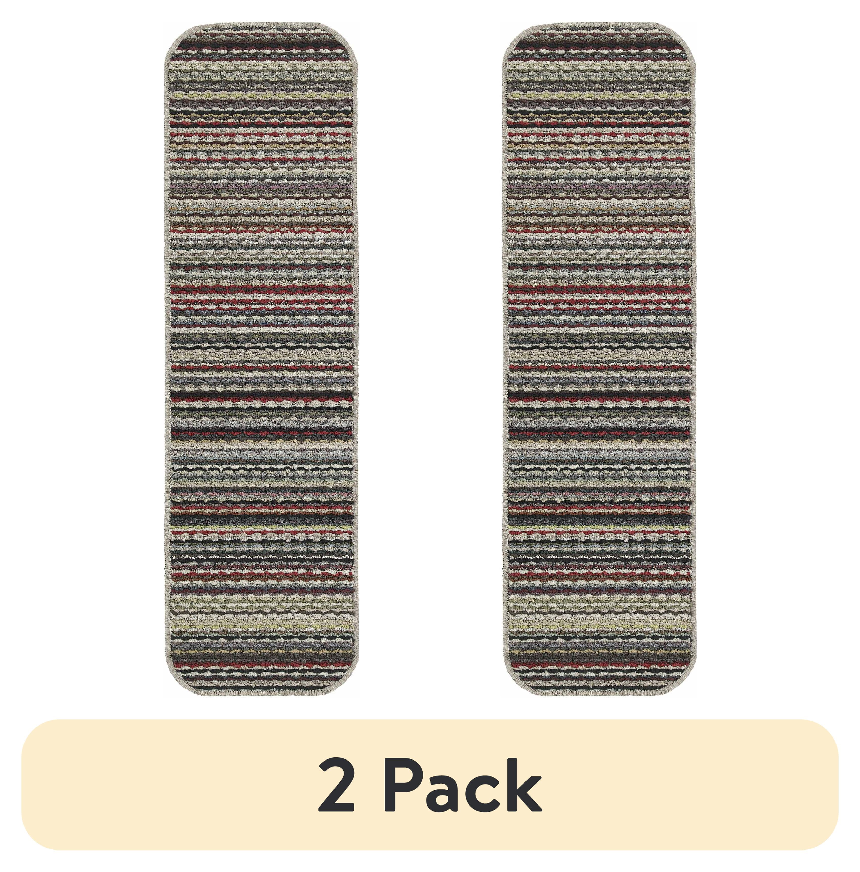 (2 pack) Mainstays Carnival Stripe Polypropylene Assorted Multi Colors Indoor Area Rug, 20" x 54"