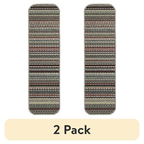 (2 pack) Mainstays Carnival Stripe Polypropylene Assorted Multi Colors Indoor Area Rug, 20" x 54"