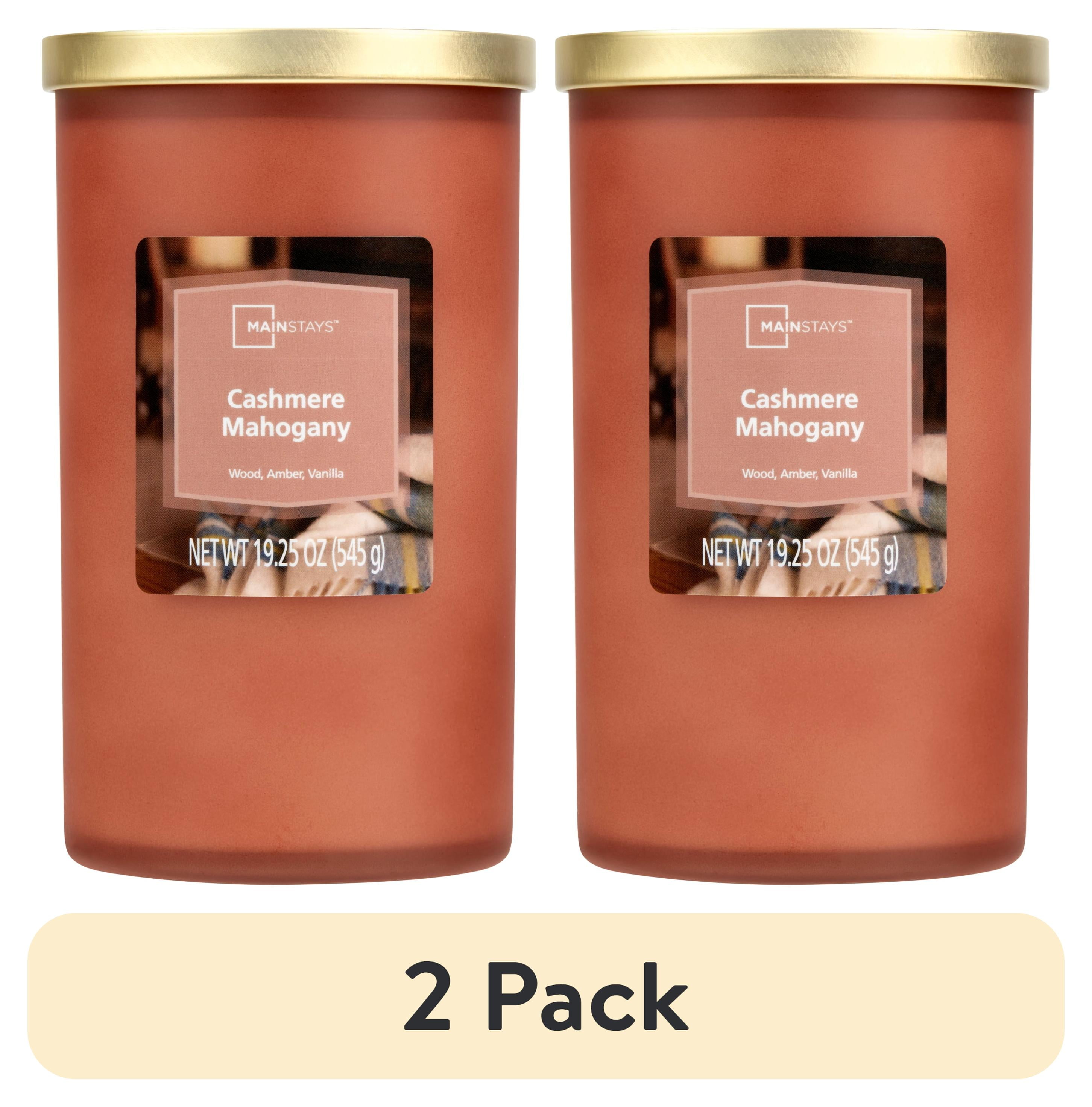 (2 pack) Mainstays Cashmere Mahogany Scented Single-Wick Frosted Jar Candle, 19.25 oz.