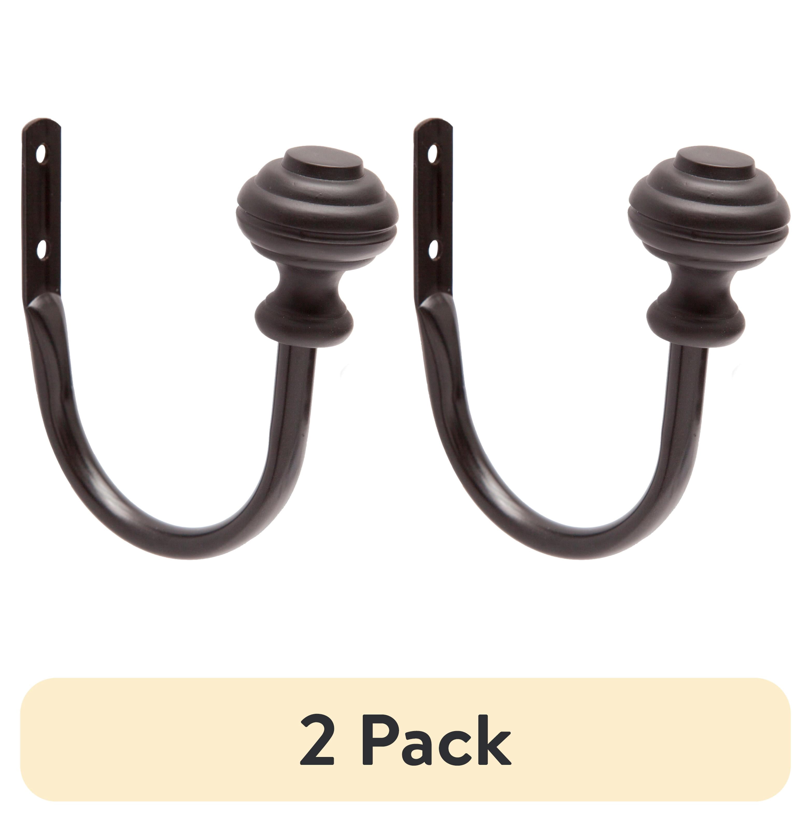 (2 pack) Mainstays Cedric Knob End Decorative Curtain Holdback Set, Black, Set of 2