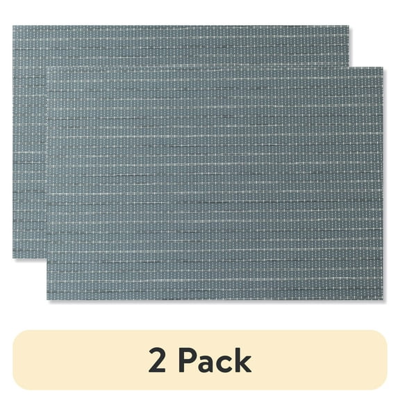 (2 pack) Mainstays Ciclo Woven Vinyl Table Placemat Storm 13" x 18"