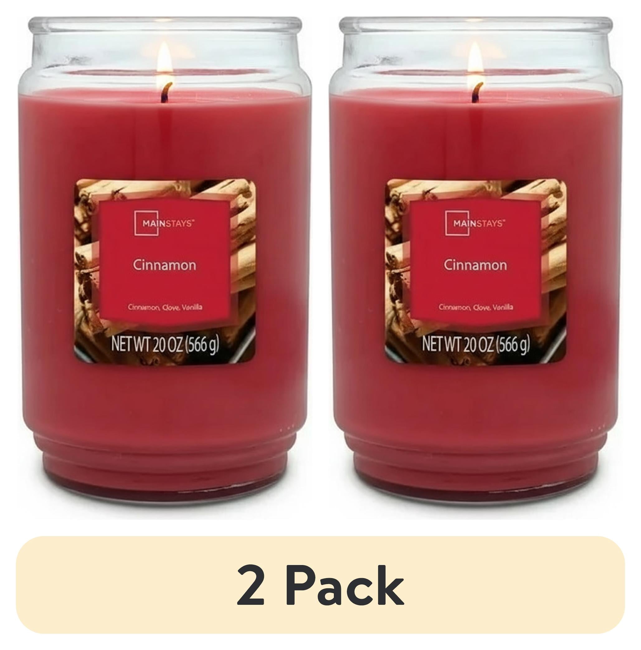 (2 pack) Mainstays Cinnamon Scented Single-Wick Glass Jar Candle, 20 oz