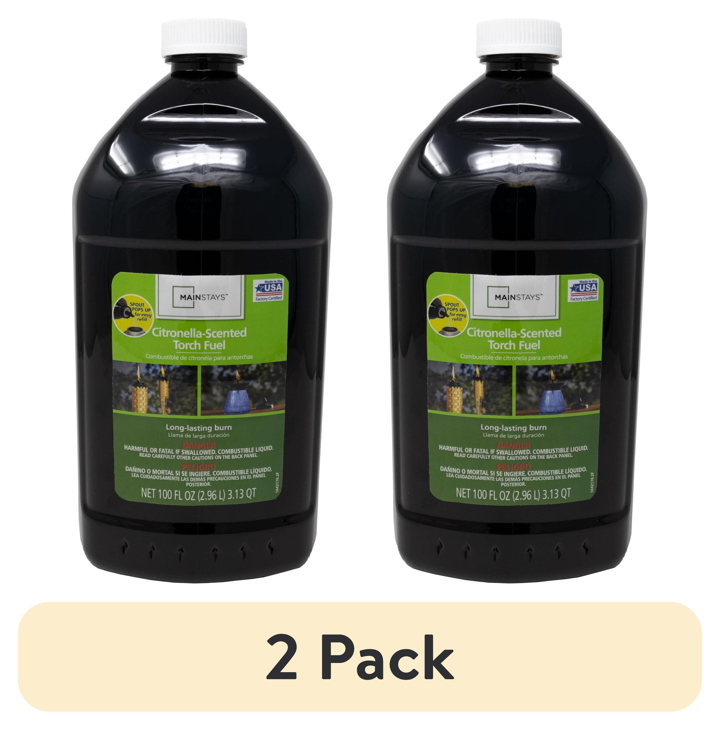 (2 pack) Mainstays Citronella-Scented Clear Torch Fuel for Outdoor Torch, 100fl oz
