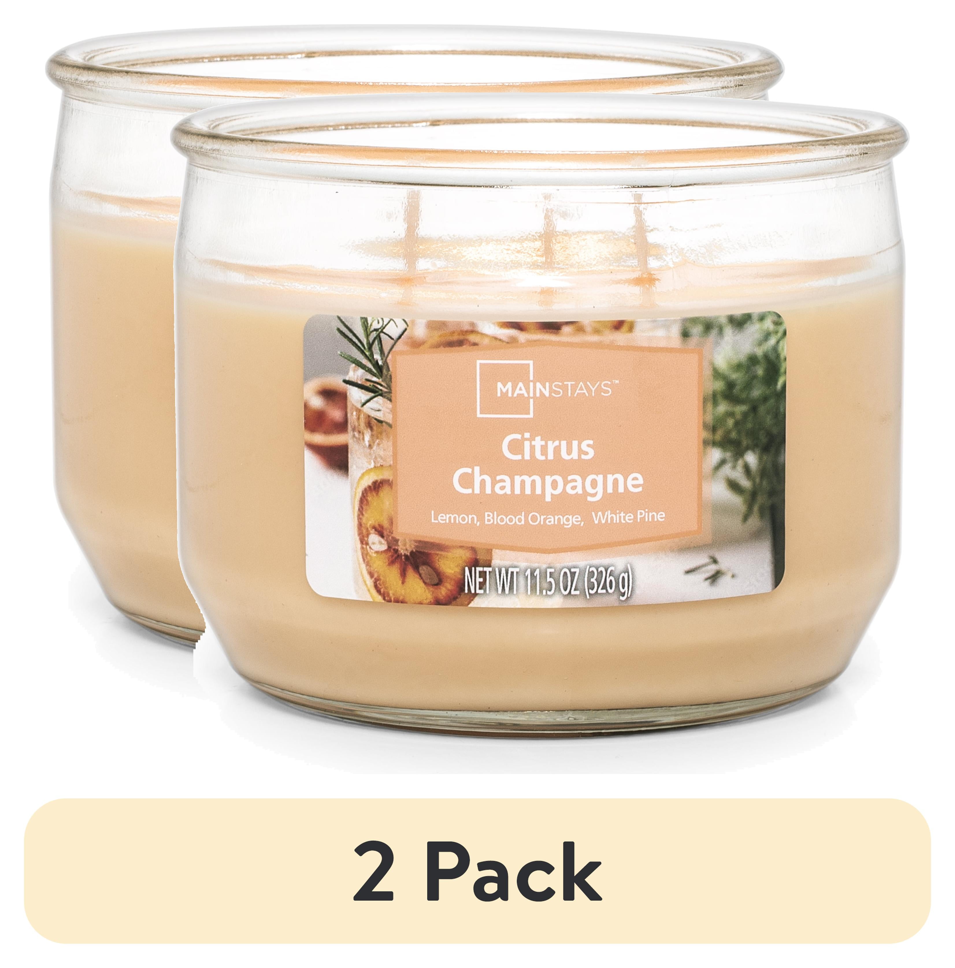(2 pack) Mainstays Citrus Champagne Scented 3 Wick Candle, 11.5 oz.