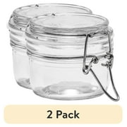 (2 pack) Mainstays Glass Airtight Food Storage Jar with Lid, Clear Cereal and Dry Food Storage Container for Kitchen Pantry Organization
