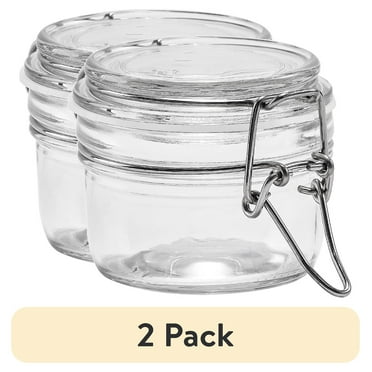 (2 pack) Mainstays Clear Glass Airtight with Lid Cereal Food Storage Jar