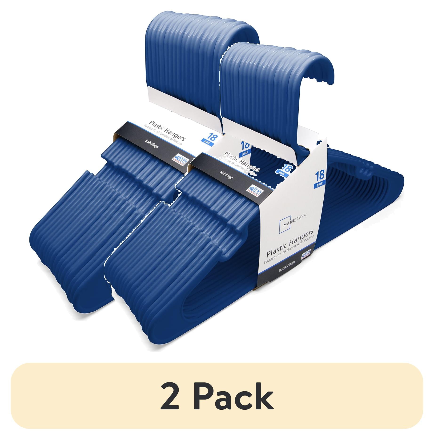 Mainstays Clothing Hangers, 18 Pack, Blue, Durable Plastic, Slim