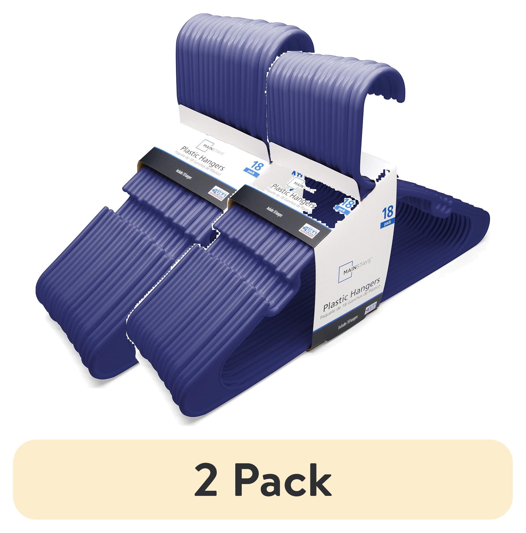 (2 pack) Mainstays Collegiate Clothing Hangers, 18 Count, Purple, Durable Plastic