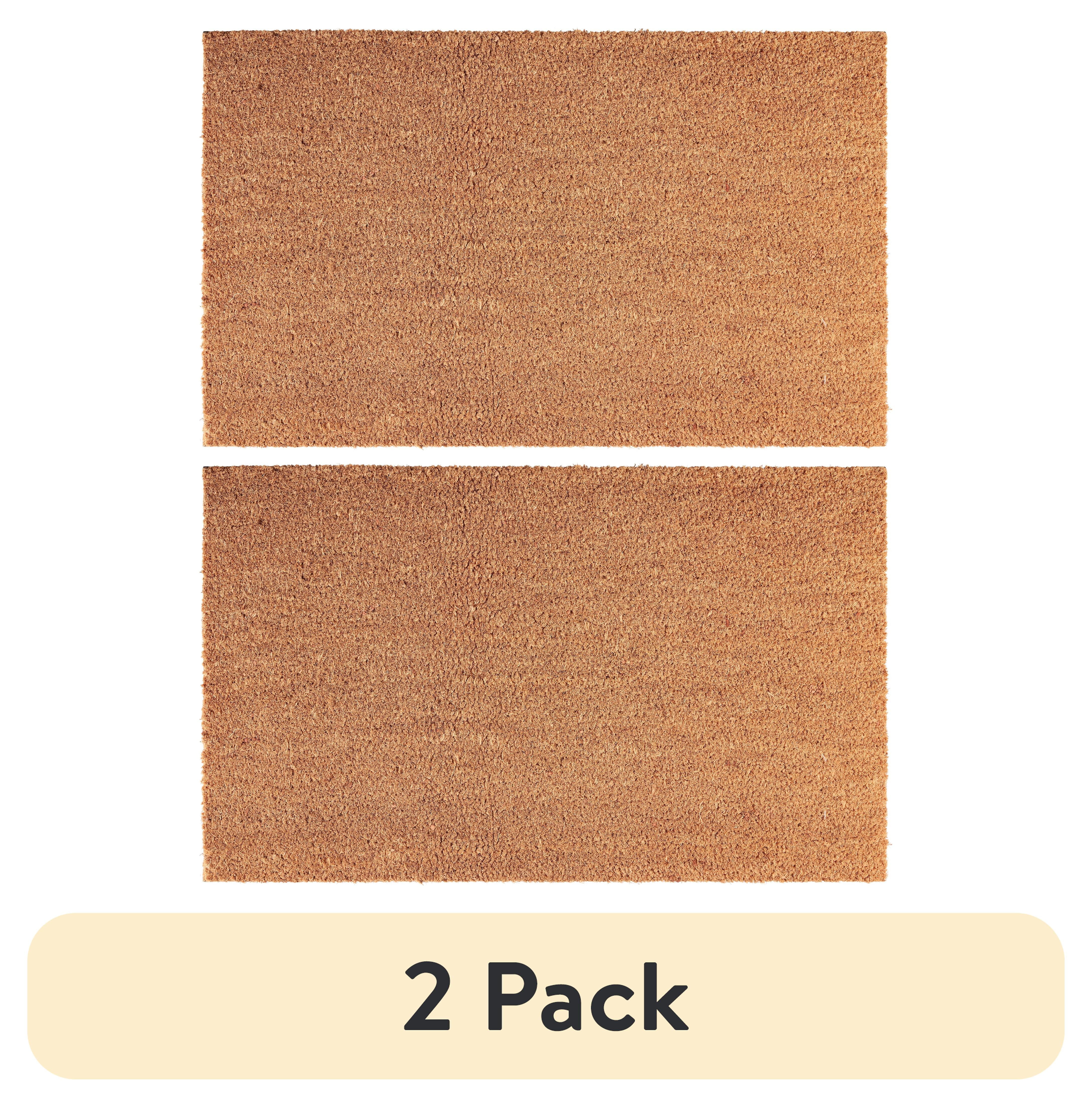 (2 pack) Mainstays Indoor and Outdoor Plain Coir Doormat, 18" x 30" - 1 Piece